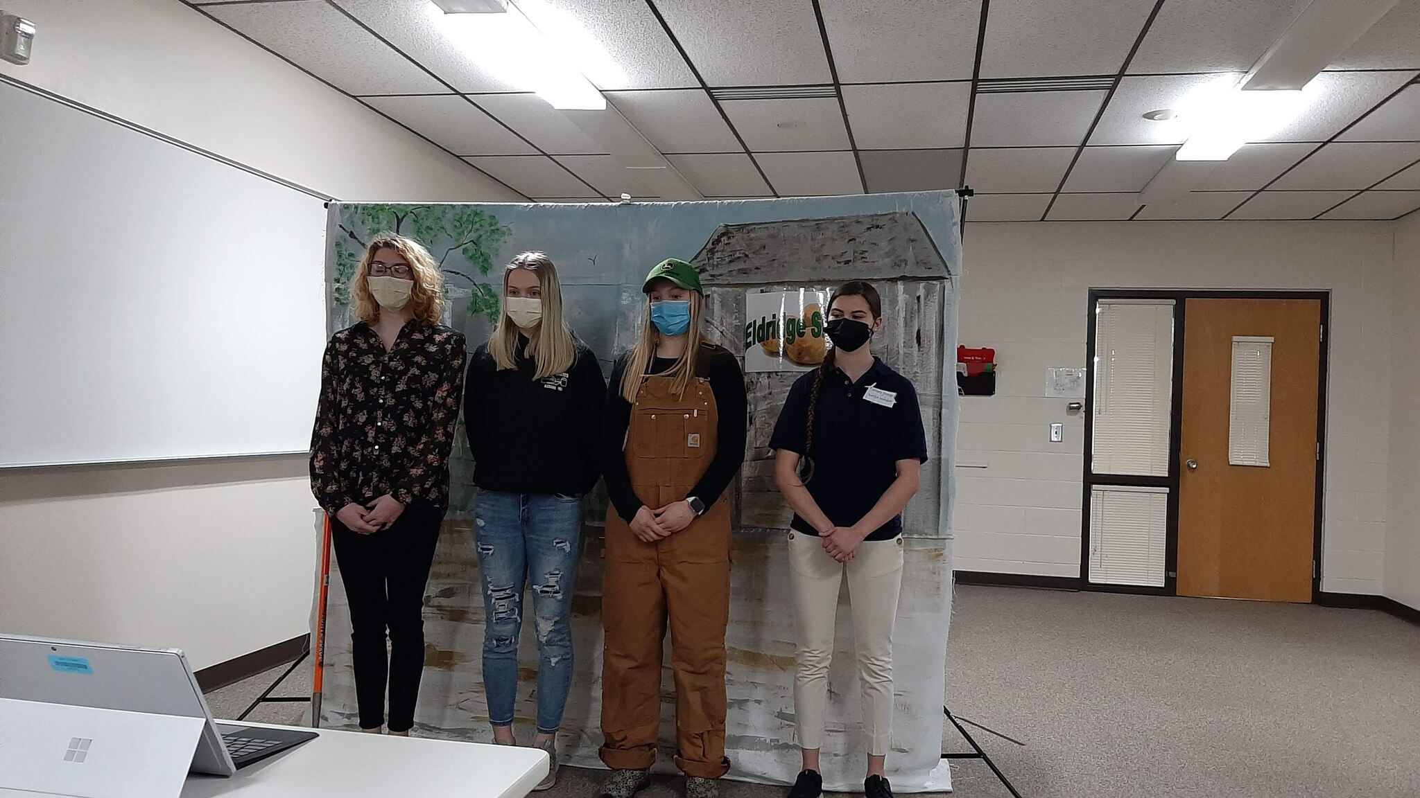 Students created a skit to discuss the pros and cons of an agricultural issue.