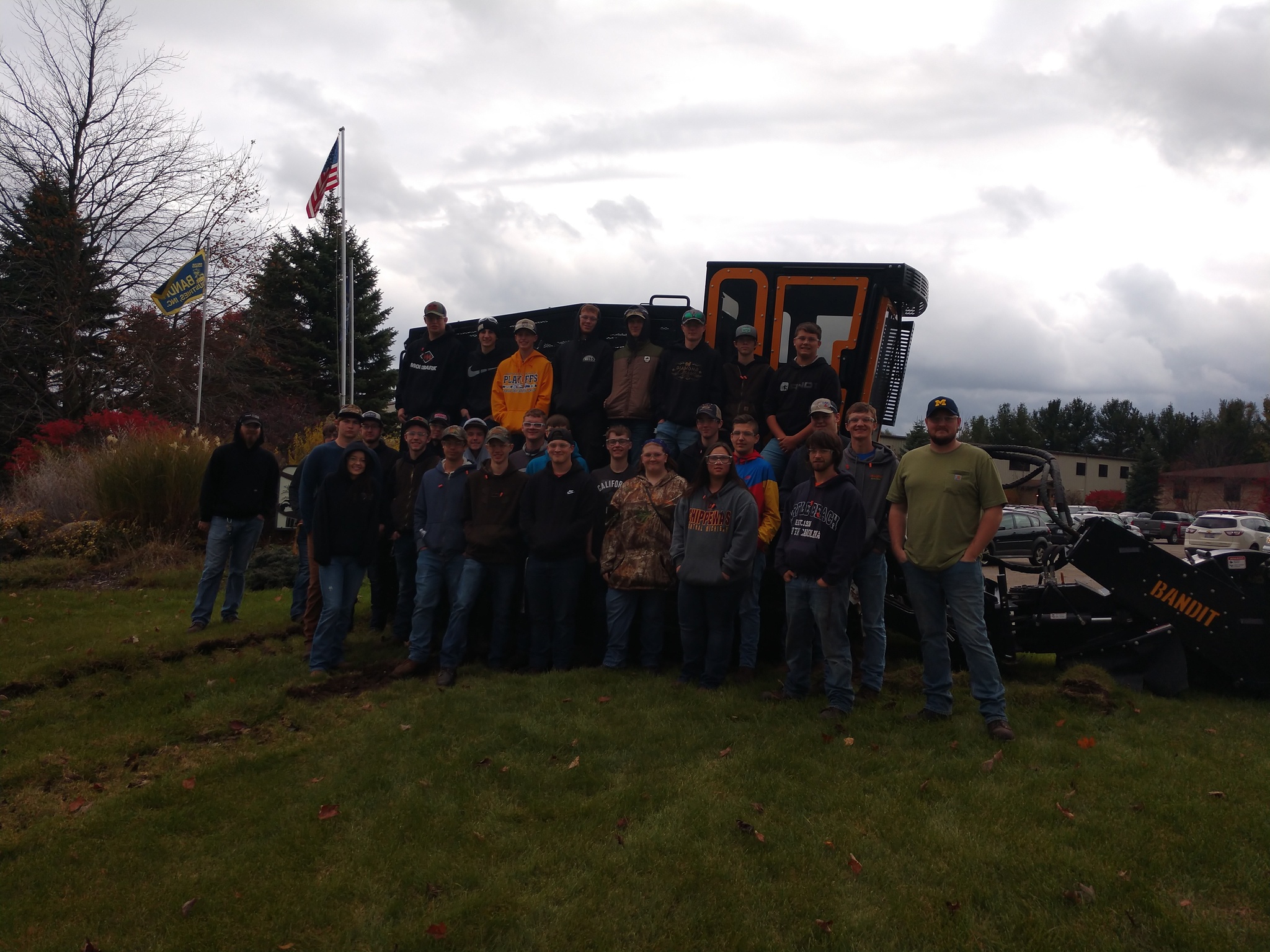 A picture of the welding field trip to Bandit Industries.