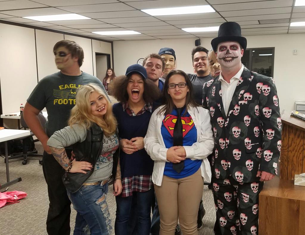 The criminal justice class dressed up for Halloween.