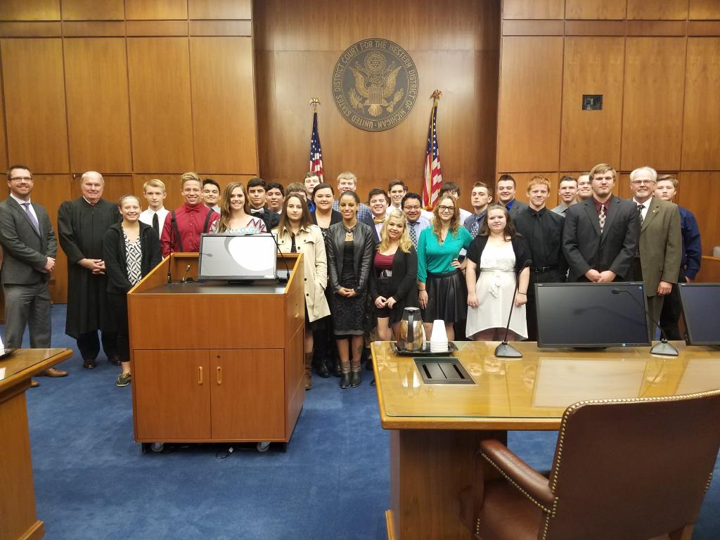 The criminal justice class takes a field trip to the court room.
