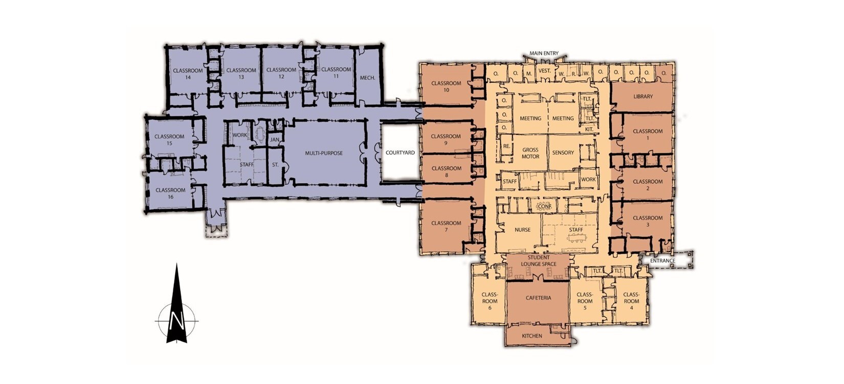 Proposed floor plan for the addition to Seiter Education Center