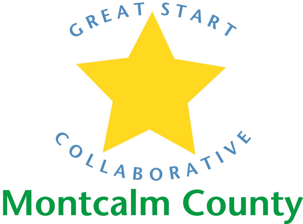 Blue, font, yellow start, MCGSC, Montcalm Great Start Collaborative 